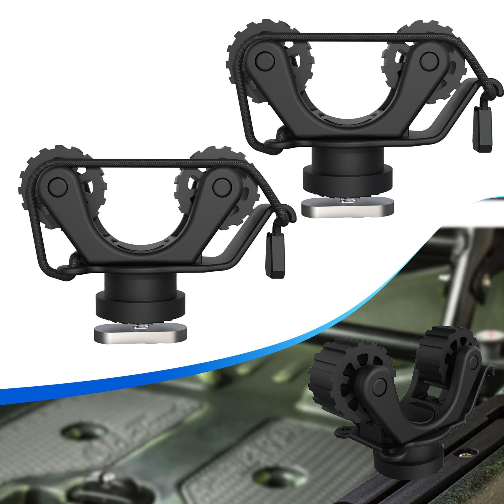 Fishing Kayak Rod Holder - カヤックレールパドルホルダー カヤックトラックマウントアクセサリー 標準パドル固定用 カヤックオールホルダー 釣り竿用