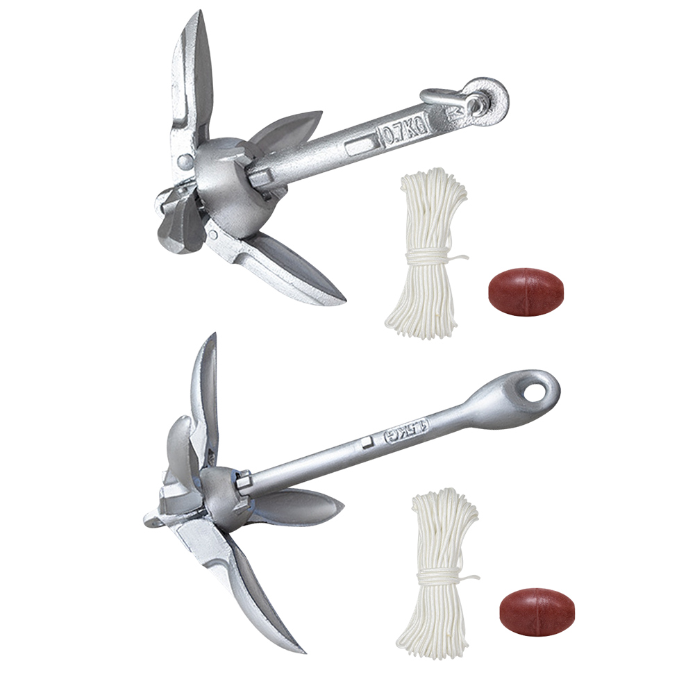 Fishing Kayak Anchor - 0.7/1.5KGボートアンカー、65フィートのマリンロープとブイ付きカヤックアンカー、カヤックフィッシング、カヌー、ジェットスキー、SUPボード用マリンアンカー