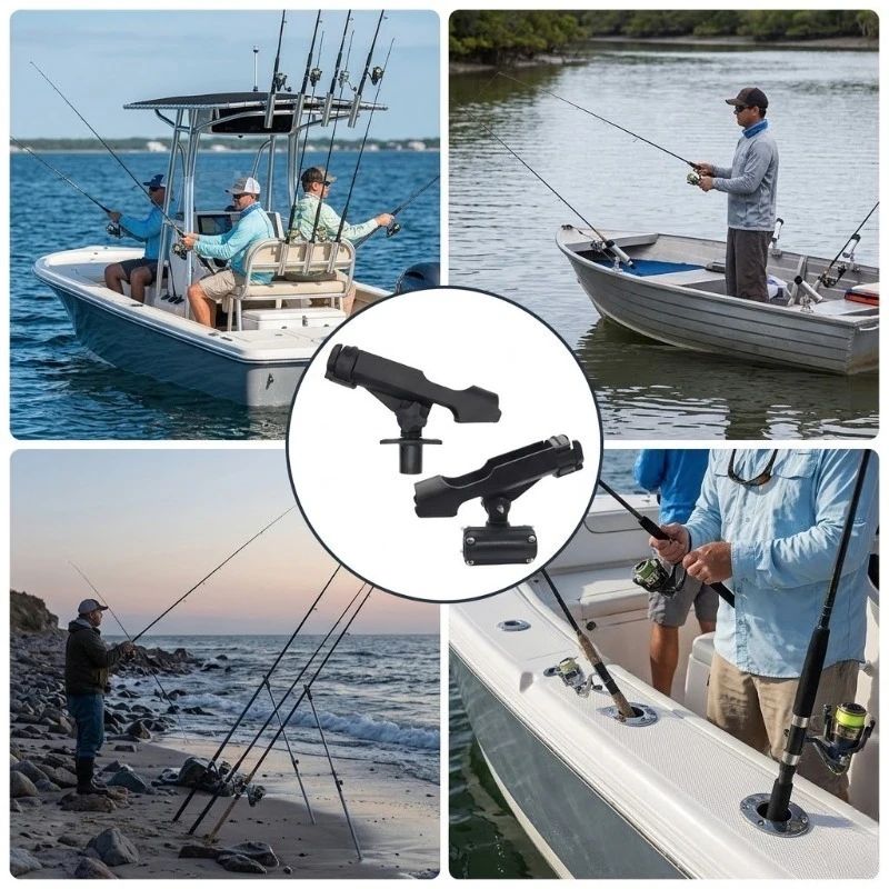 ユニバーサル釣り竿ホルダー 360度調整可能 °   釣り竿 - Fishing Kayak Rod Holder のレビューと価格