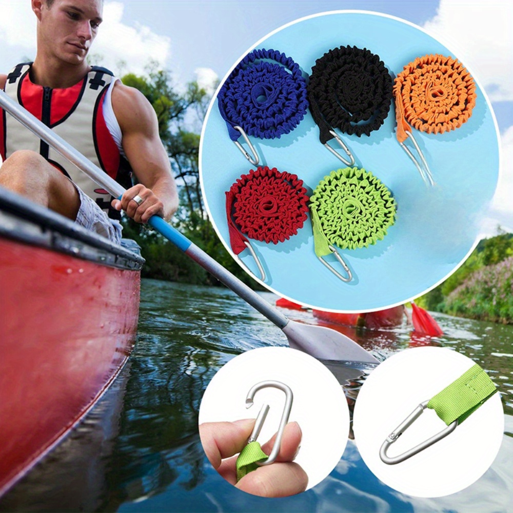 1PC 調節可能な弾性カヤックパドルリーシュ安全フック釣竿コ - Fishing Kayak Paddle Leash のレビューと価格
