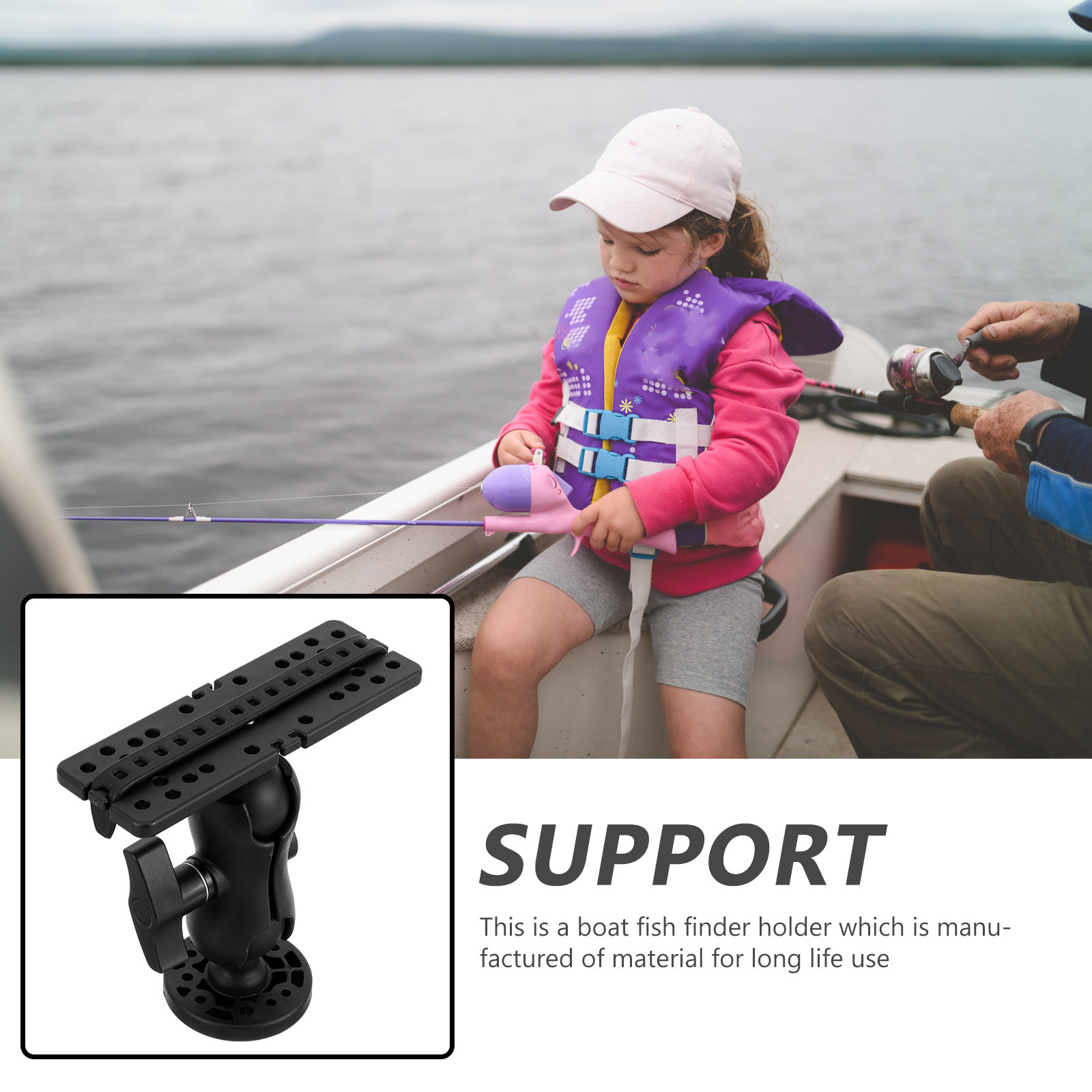 プレミアム魚群探知機マウントブラケット カヤックボートカヌー - Fishing Kayak Fish Finder Mount のレビューと価格