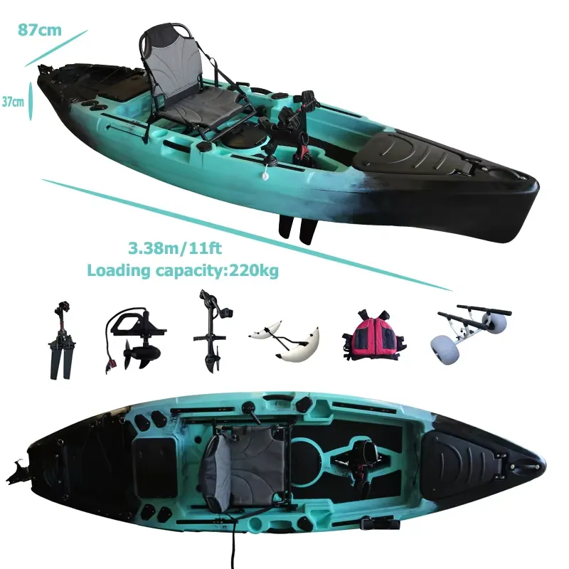 釣り用フラップドライブペダルカヤック 11フィート HDPE - Fishing Kayak Sit In のレビューと価格