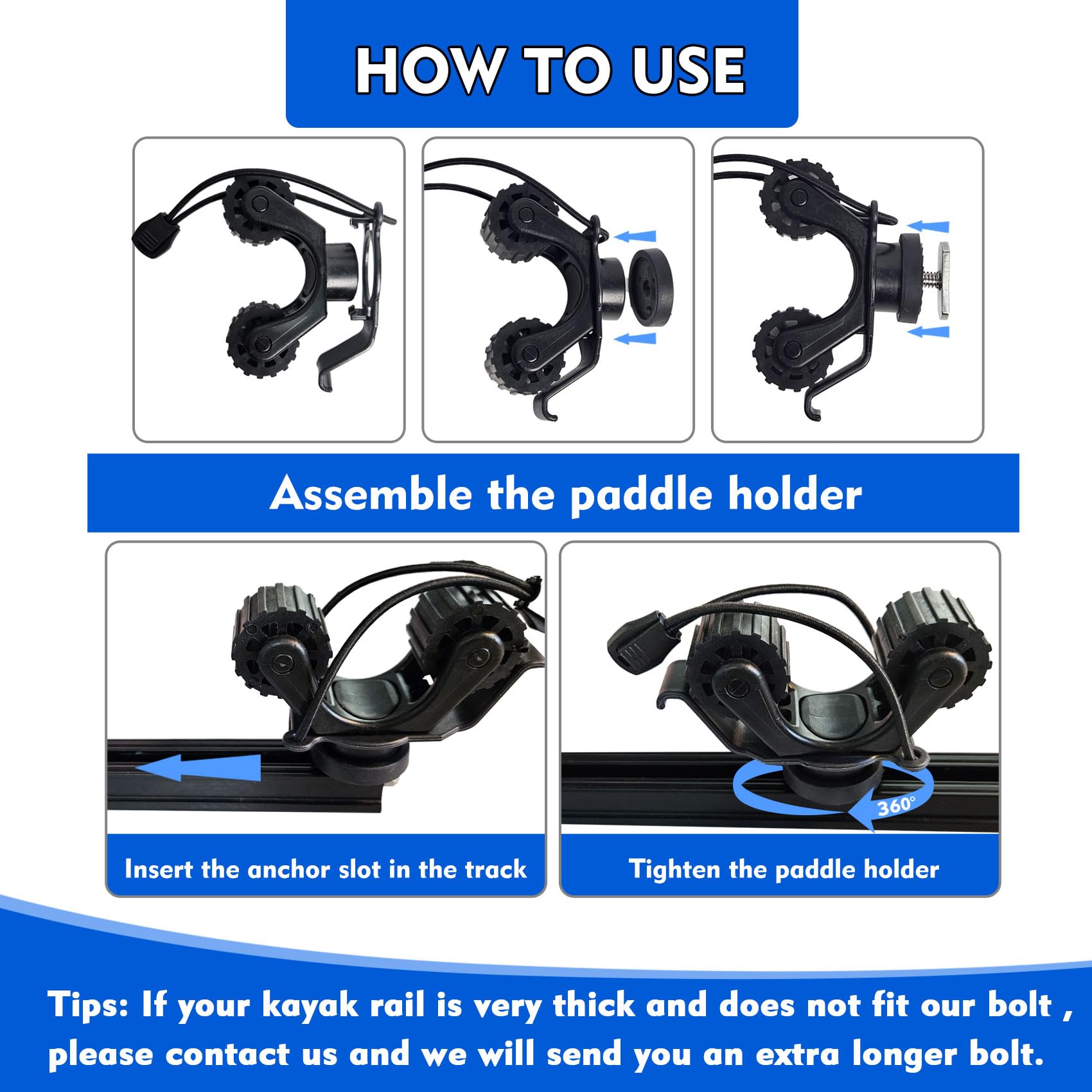カヤックレールパドルホルダー カヤックトラックマウントアクセ - Fishing Kayak Rod Holder のレビューと価格
