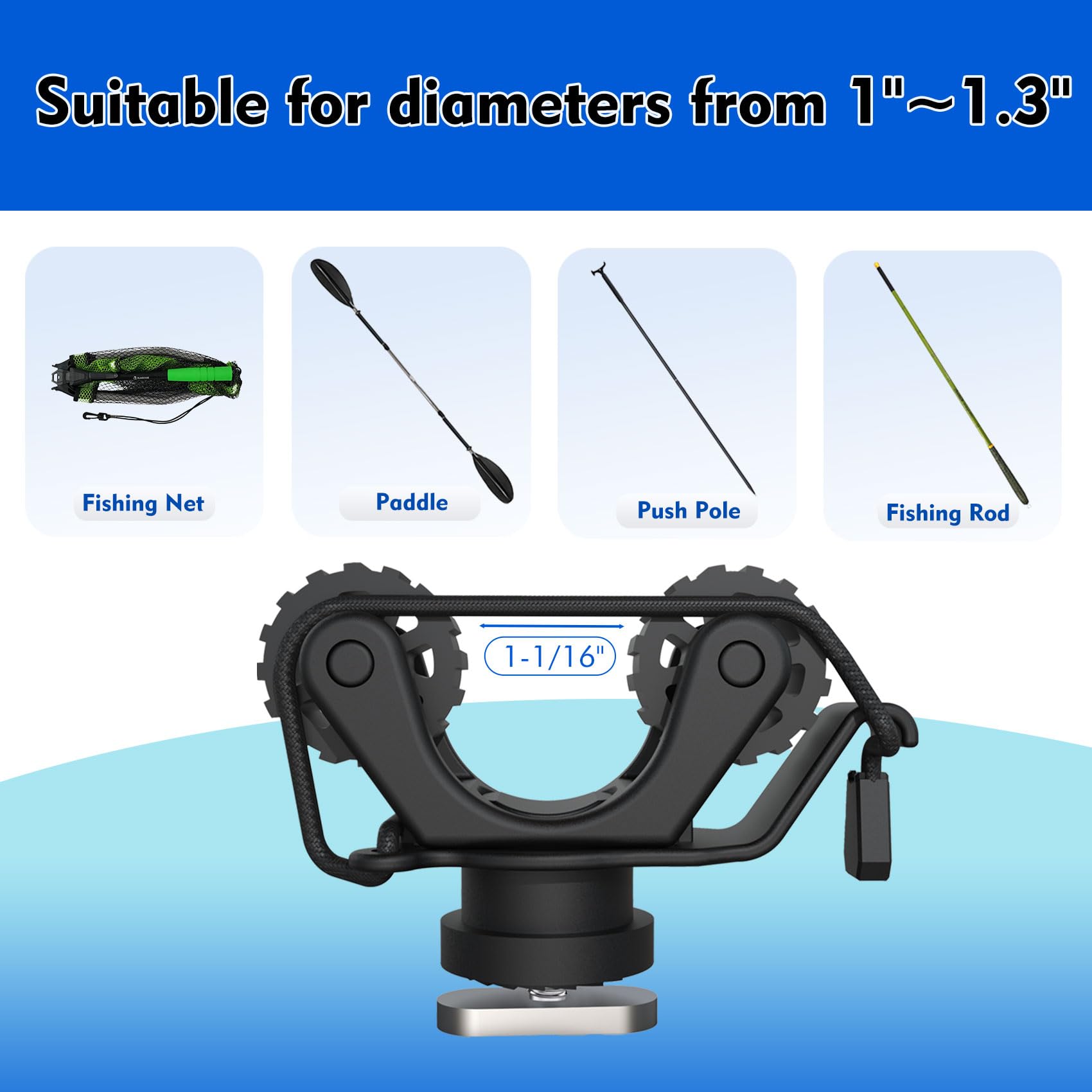 カヤックレールパドルホルダー カヤックトラックマウントアクセ - Fishing Kayak Rod Holder のレビューと価格