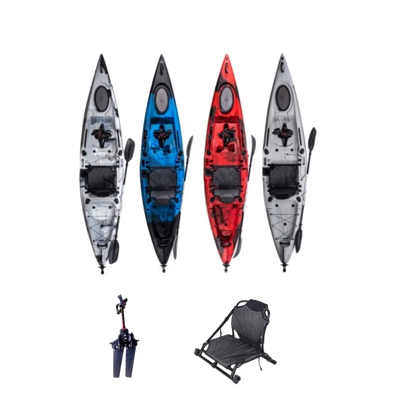 12フィートの安定したペダル式フィッシングカヤック、フィン・ - Fishing Kayak Pedal Drive のレビューと価格