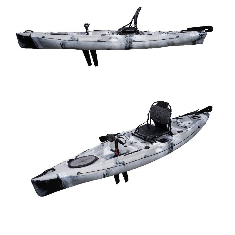 12フィートの安定したペダル式フィッシングカヤック、フィン・ - Fishing Kayak Pedal Drive のレビューと価格
